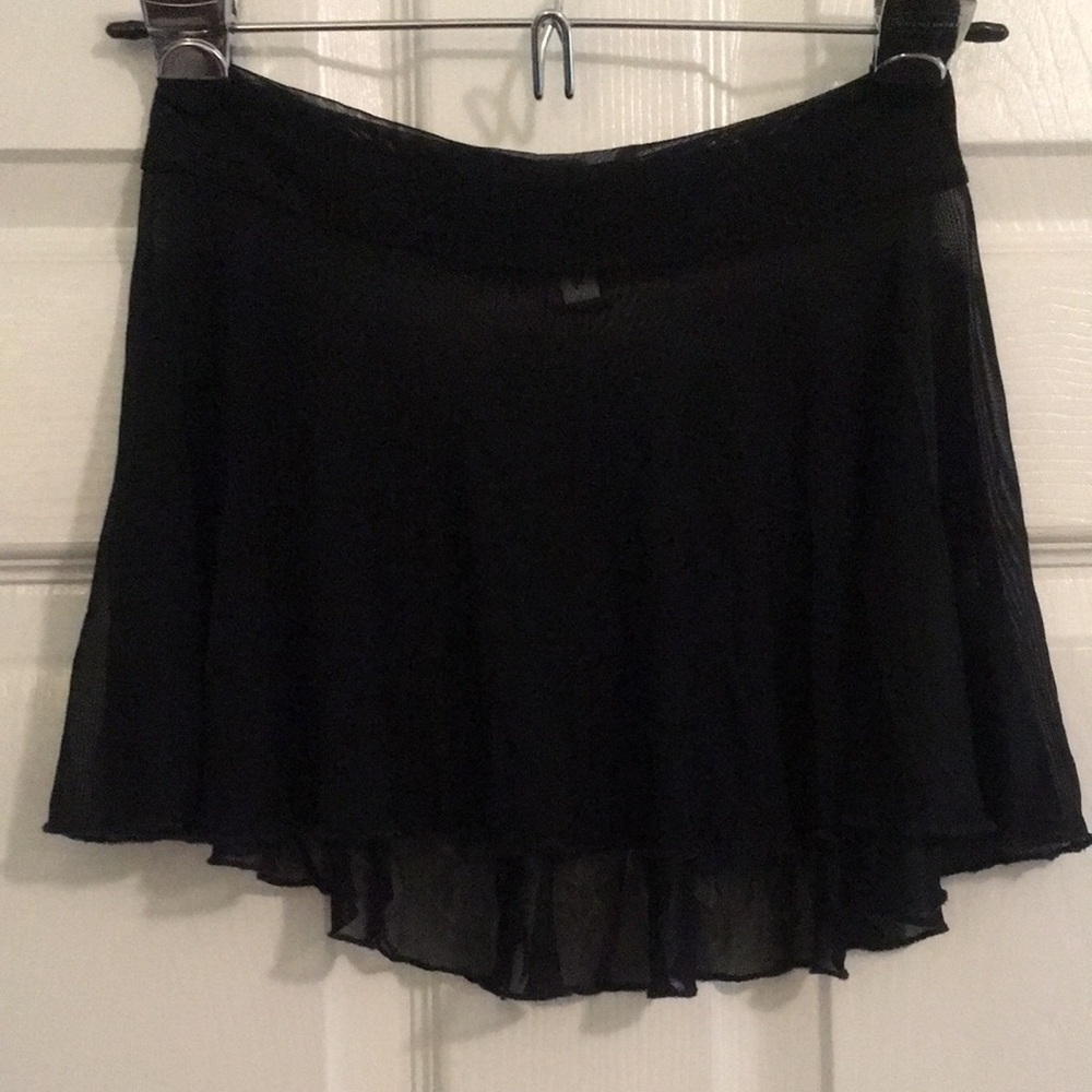 Black mesh dance skirt